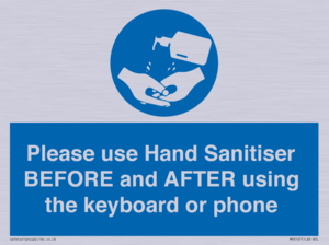 Please use Hand Sanitiser BEFORE and AFTER using the keyboard or phone
